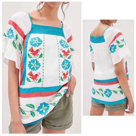 Anthropologie Embroidered Tunic Blouse NWT Size 4 (Small) - Picture 6 of 16